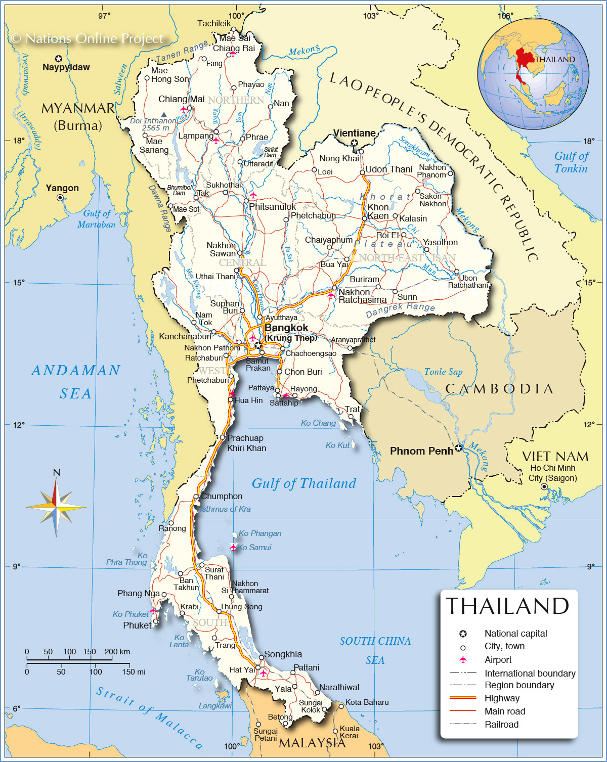 نقشه تایلند