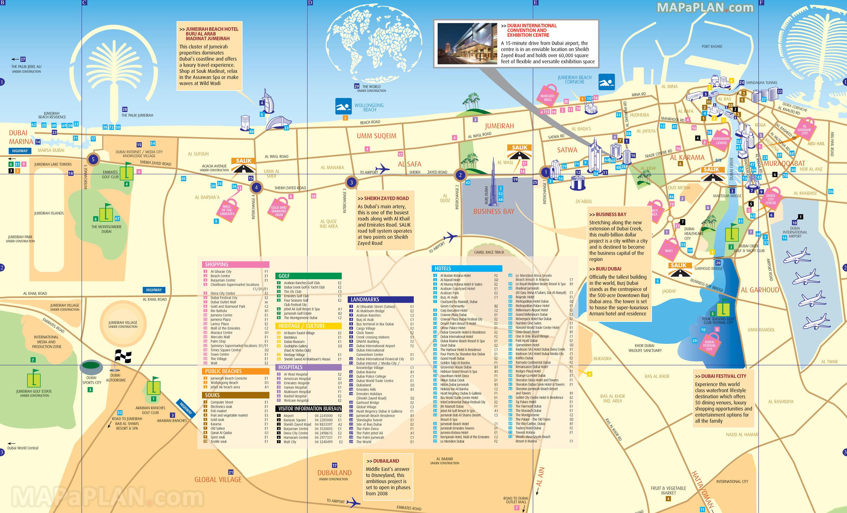 نقشه گردشگری دبی